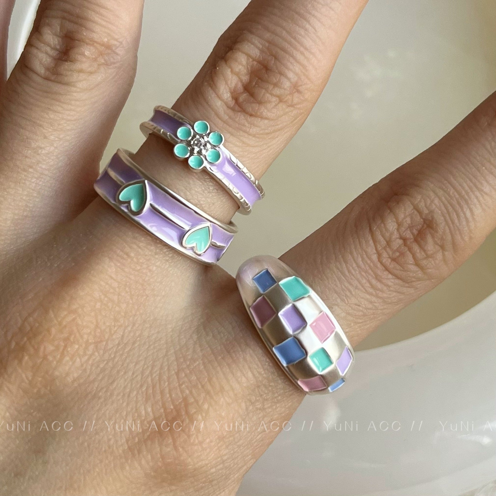 Wholesale Copper Macaron Heart Open Ring